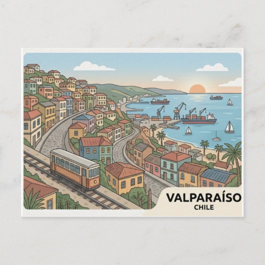 Valparaíso ansichtkaart briefkaart (Voorkant)