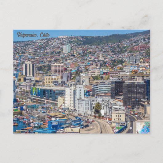 Valparaiso, Chile, Stad Uitzicht Briefkaart (Voorkant)