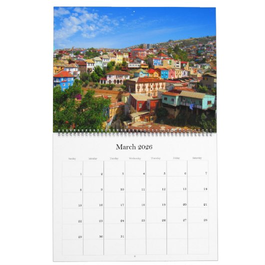 Valparaíso Chili 2025 groot Kalender (Mar 2026)