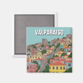 Valparaiso Chili Abstracte kunst Magneet (Voorkant / Achterkant)