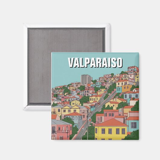 Valparaiso Chili Abstracte kunst Magneet (Voorkant / Achterkant)