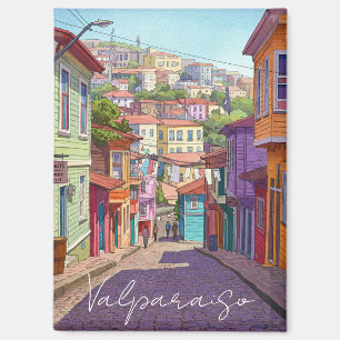 Valparaiso Chili Briefkaart Waterverf Magneet