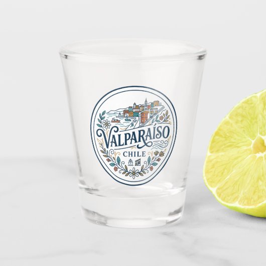 Valparaíso Chilië Shot Glas (Voorkant)