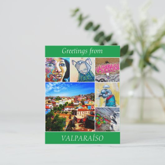 valparaíso greetings briefkaart (Staand voorkant)