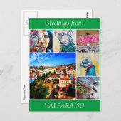 valparaíso greetings briefkaart (Voorkant / Achterkant)