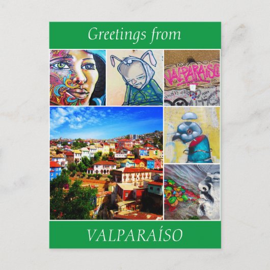 valparaíso greetings briefkaart (Voorkant)