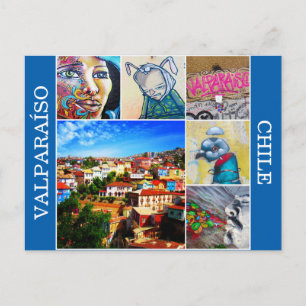 valparaíso kleurrijke kunst briefkaart