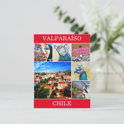 valparaíso kunstscènes briefkaart (Staand voorkant)
