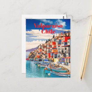 Valparaíso Reisbare Printbare Poster -Chili Reis P Briefkaart