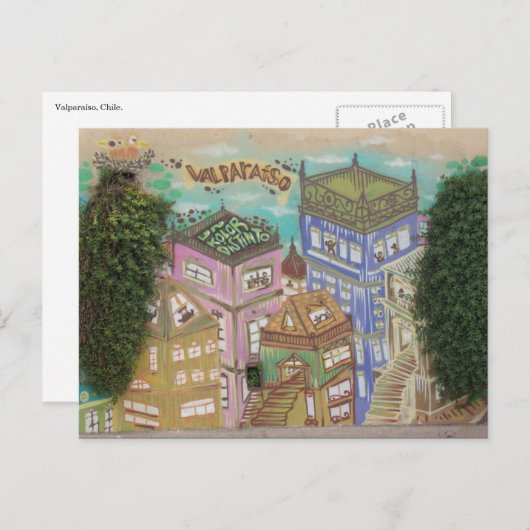 valparaíso straatkunst briefkaart (Voorkant / Achterkant)