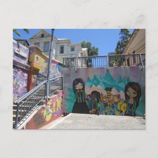 valparaíso street grafitti briefkaart (Voorkant)