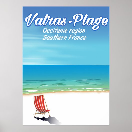 Valras-Plage France strandreisposter. Poster (Voorkant)
