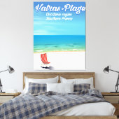 Valras-Plage Frankrijk strand reisposter. Canvas Afdruk (Insitu (Slaapkamer))