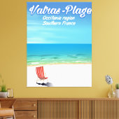 Valras-Plage Frankrijk strand reisposter. Canvas Afdruk (Insitu (Woonkamer))
