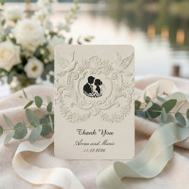Vals Cameeuwedding met nep-reliëf Bedankkaart