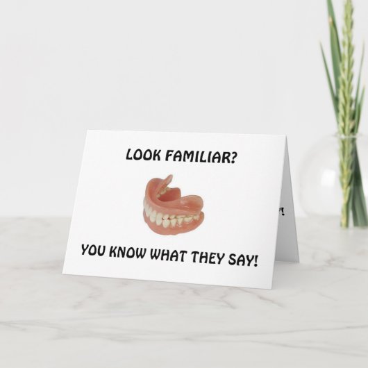 VALS GEBIT EN GEHOORAPPARAAT HUMOR KAART (Voorkant)