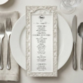 Vals geëmbosseerd ivoor gesneden bloem barok menu