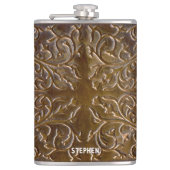 Vals gegraveerd koperdesign heupfles (Voorkant)