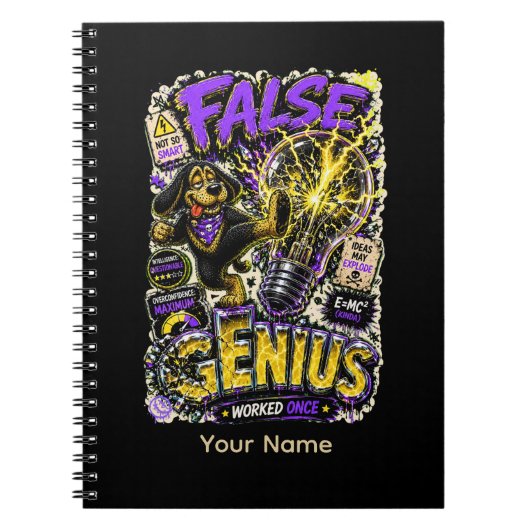 Vals Genie Gepersonaliseerd Grappig Sarcasme Notitieboek (Voorkant)
