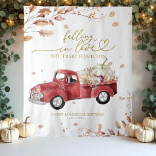 Vals in de Liefde Herfst Vrachtwagen Baby Shower A Wandkleed