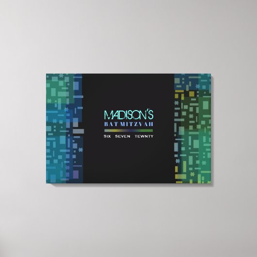 VALS STARS & SQUARES Bat Mitzvah Sign In Board Canvas Afdruk (Voorkant)