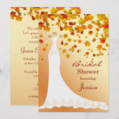 Valsbladeren, bruiloft Vrijgezellenfeest uitnodige Kaart (Voorkant / Achterkant)