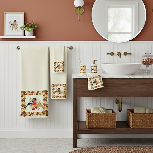 Valsbladeren en vogelbladeren bad handdoek