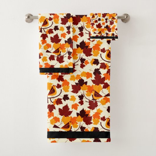 Valsbladeren en vogels bad handdoek (Insitu)