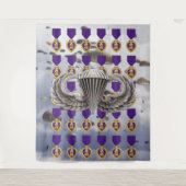 VALSCHERMEN, PURPEREN HART en AIRBORNE WINGS Wandkleed (Voorkant)