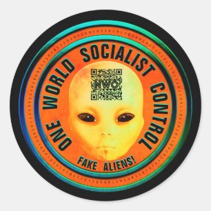 Valse buitenaardse agenda ronde sticker