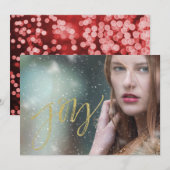 Valse goud script lettertype feestdagenkaart (Voorkant / Achterkant)