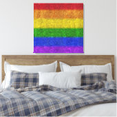 Valse regenbooggradiënt canvas afdruk (Insitu (Slaapkamer))