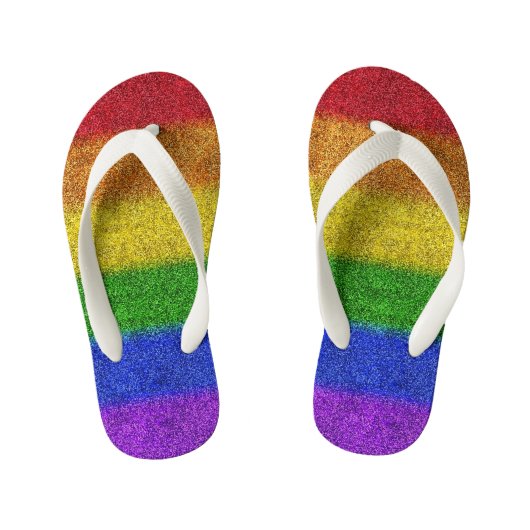 Valse regenbooggradiënt kinder teenslippers (Voetbed)