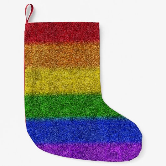 Valse regenbooggradiënt kleine kerstsok (Voorkant)