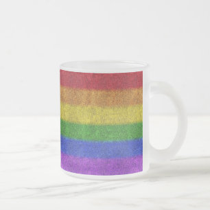 Valse regenbooggradiënt matglas koffiemok