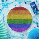 Valse regenbooggradiënt papieren bordje (Feest)