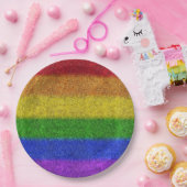 Valse regenbooggradiënt papieren bordje (Feest)