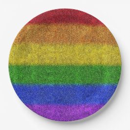 Valse regenbooggradiënt papieren bordje