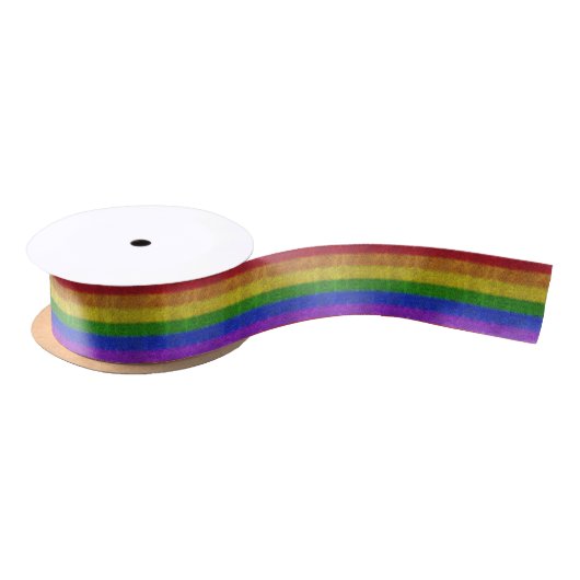 Valse regenbooggradiënt satijnen lint (Spoel)