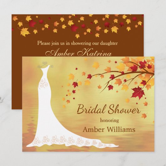 Valsherfstbladeren, Vrijgezellenfeest voor trouwbo Kaart (Voorkant / Achterkant)