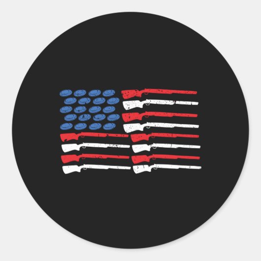 valstrik schieten Amerikaanse vlag klei duif schie Ronde Sticker (Voorkant)