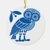 Valsymbool van gemeente Athene embleem owl bi Keramisch Ornament (Voorkant)
