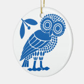 Valsymbool van gemeente Athene embleem owl bi Keramisch Ornament (Links)