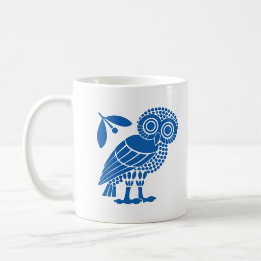 Valsymbool van gemeente Athene embleem owl bi Koffiemok (Links)