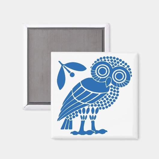 Valsymbool van gemeente Athene embleem owl bi Magneet (Voorkant / Achterkant)