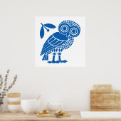 Valsymbool van gemeente Athene embleem owl bi Poster (Keuken)
