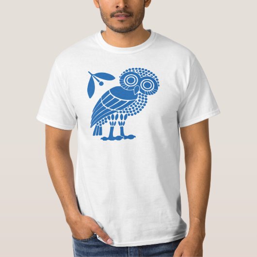 Valsymbool van gemeente Athene embleem owl bi T-shirt (Voorkant)