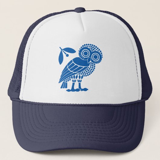 Valsymbool van gemeente Athene embleem owl bi Trucker Pet (Voorkant)