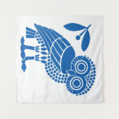 Valsymbool van gemeente Athene embleem owl bi Wandkleed (Voorkant (horizontaal))