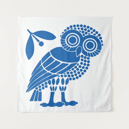 Valsymbool van gemeente Athene embleem owl bi Wandkleed (Voorkant)